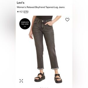 Levi’s Jeans: Women’s Relaxed Boyfriend Tapered-Leg Jeans In Black